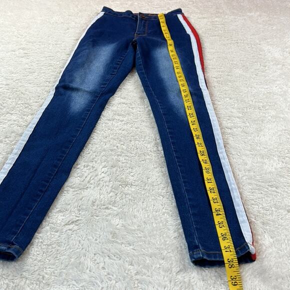L.A. Denim Studio by Rosee racing stripe hi rise skinny jeans, size 3 - Picture 5 of 12
